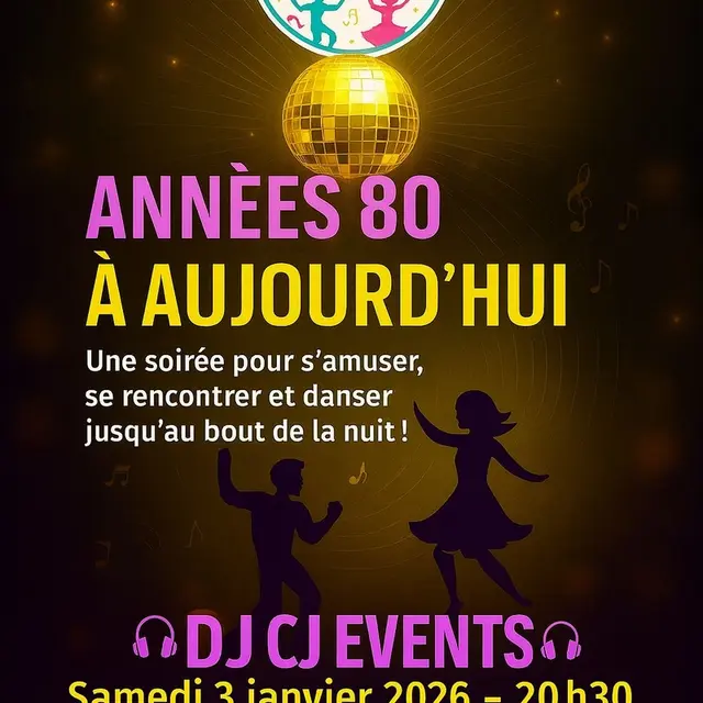 Soirée années 80 à aujourd'hui Parçay-sur-Vienne 3 janvier 2026
