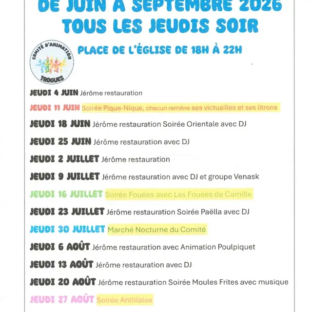 Trogues en fête été 2026