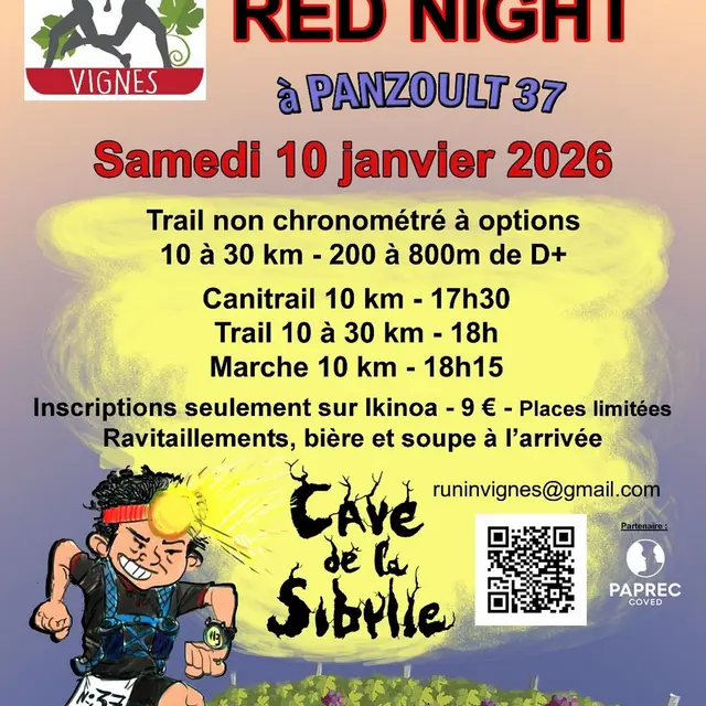 Trail Red Night Panzoult 10 janvier 2026