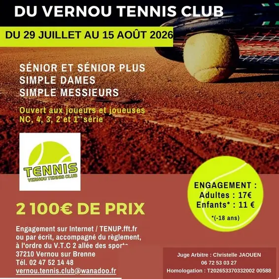 Tournoi de tennis à Vernou-sur-Brenne