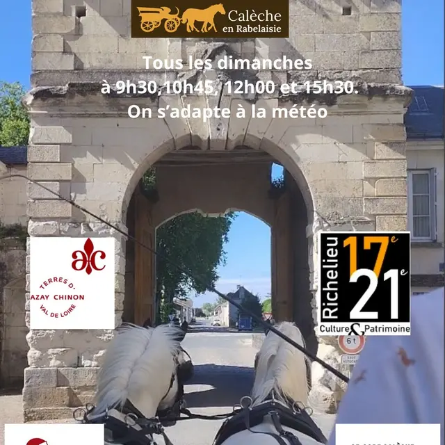 Visite de Richelieu en calèche été 2026