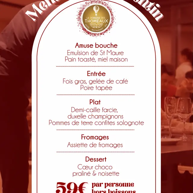 Menu de la Saint-Valentin au domaine des Thomeaux