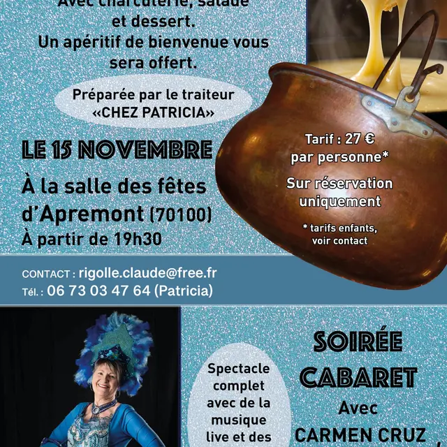 Soirée Fondue Savoyarde et soirée Cabaret
