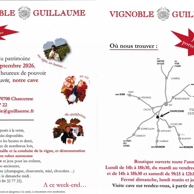19-20 septembre portes ouvertes Guillaume à Charcenne