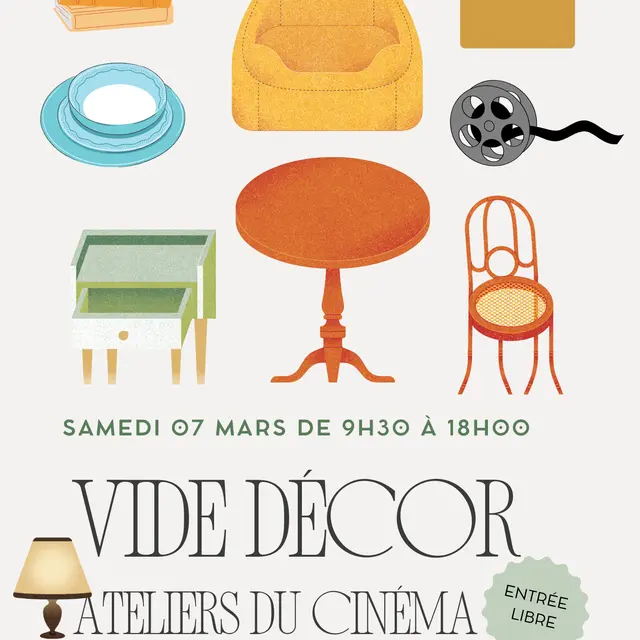 Affiche A3 Brocante Vide-Grenier Vintage Élégante Beige et Vert - 2