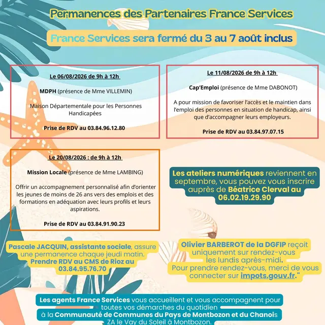 Permanence France services AOUT 2026