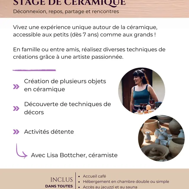 Séjour Stage de Céramique