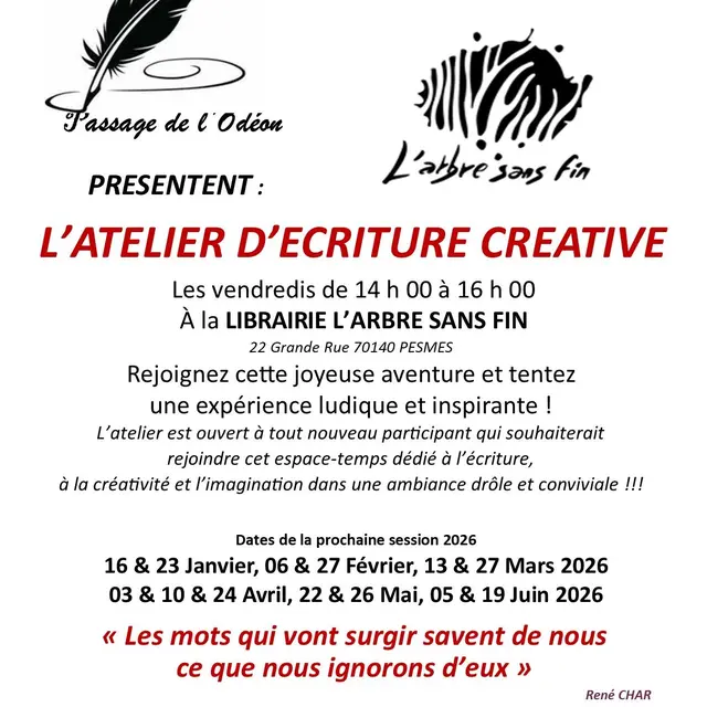 Atelier d'écriture créative
