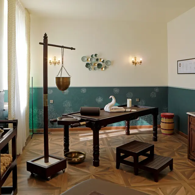 Chambre ayurvédique verte