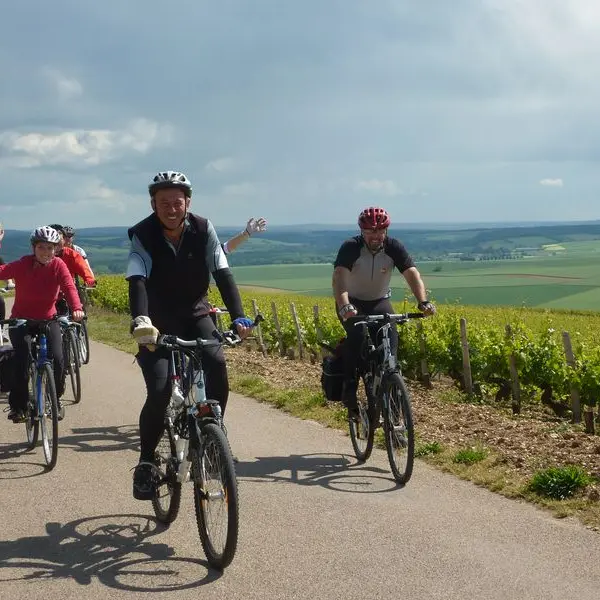 Cyclistes vigne France à vélo
