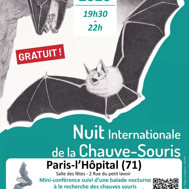 Affiche Nuit Internationale de la Chauve-souris à Paris-l'Hôpital