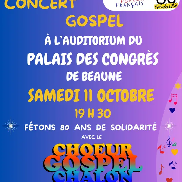 Affiche concert Gospel Secours Populaire