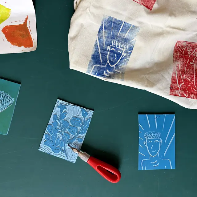 Atelier 7-12 ans / Atelier impression / Motif gravé