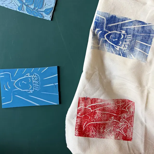 Atelier 7-12 ans / Atelier impression / Motif gravé