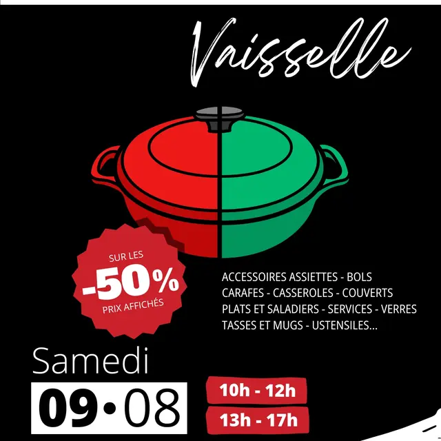 Affiche destockage vaisselle