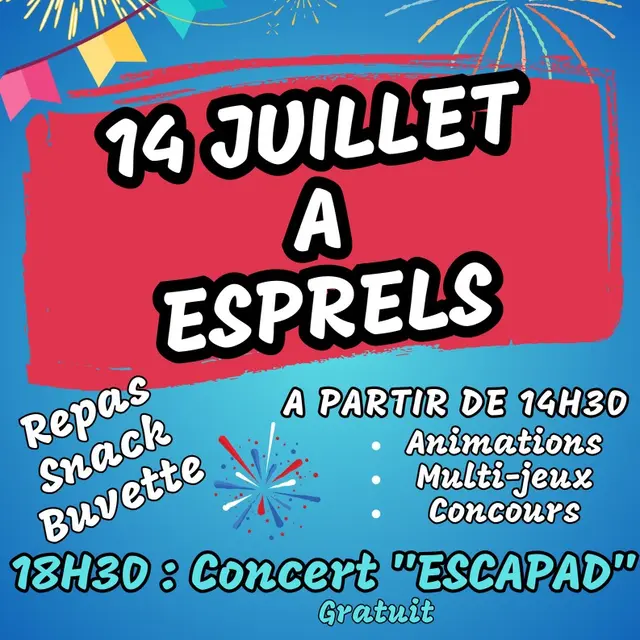 Fête nationale 14 juillet ESPRELS