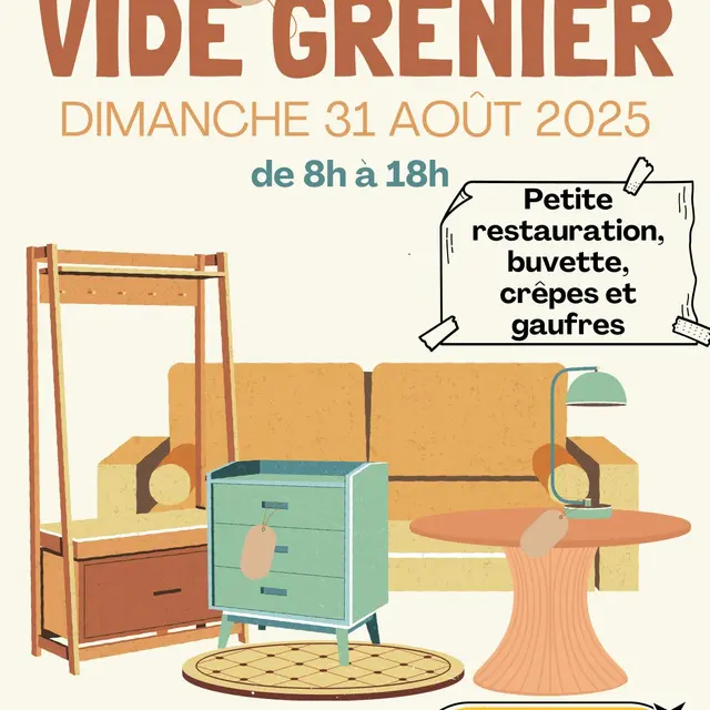 Flyer vide grenier 31 août 2025