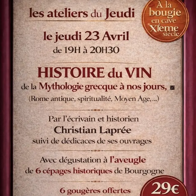 Histoire du Vin & dégustation