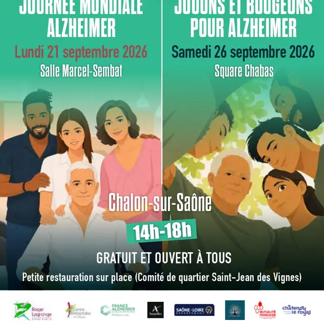 Jouons et bougeons pour Alzheimer - Affiche