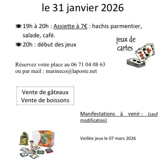 Soirée jeux FALLON 31 janvier