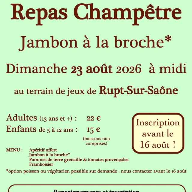 affiche Repas champêtre 2026