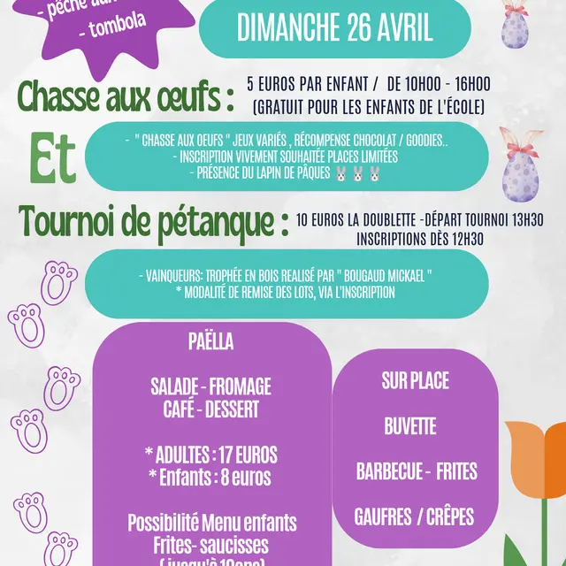 chasse aux oeufs pétanque 26 avril COURCHATON