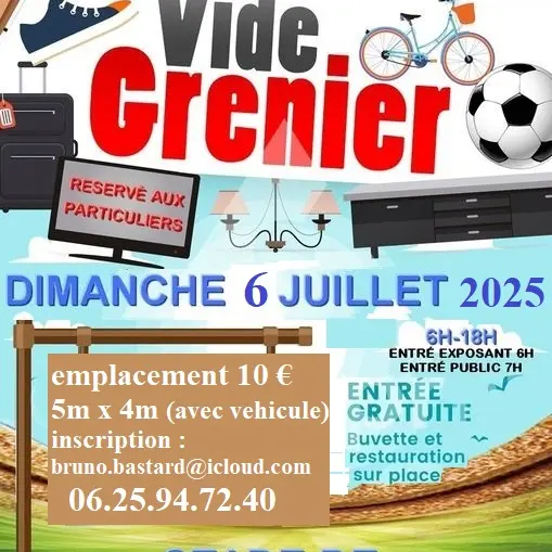 affiche vide grenier 6 juillet 2025