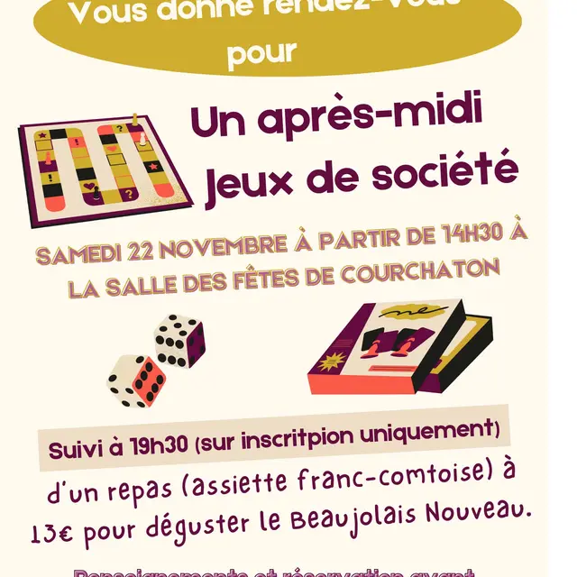 après midi jeux COURCHATON 22 novembre