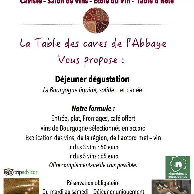 flyer table d'hôte