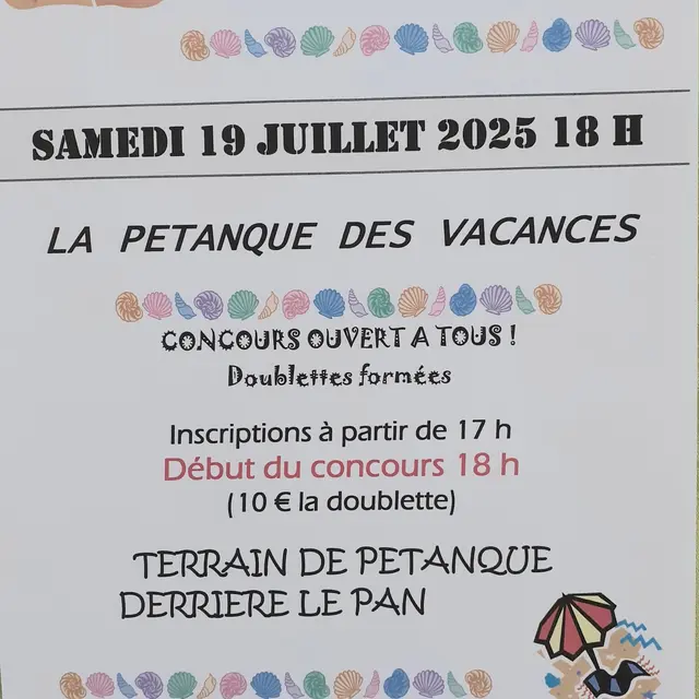 pétanque des vacances VILLERSEXEL 19 JUILLET