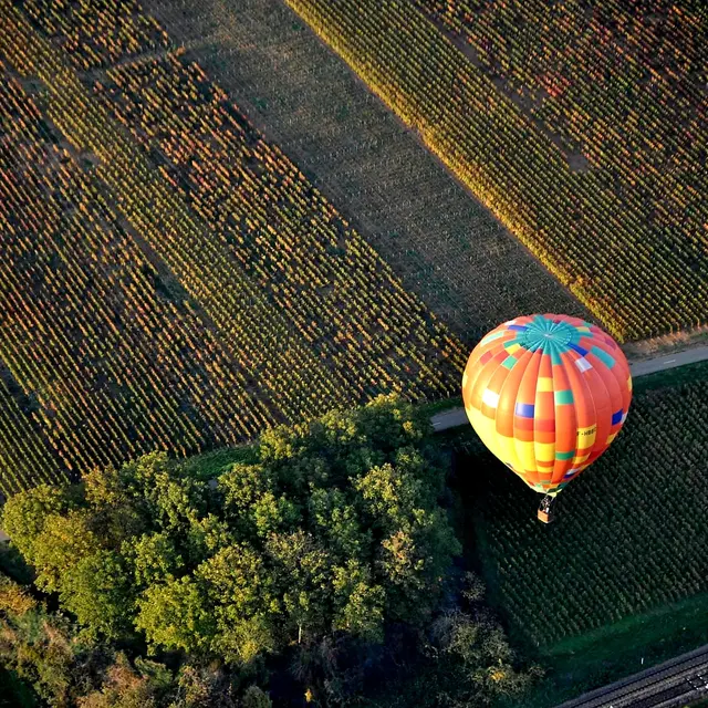 Montgolfière vue du ciel