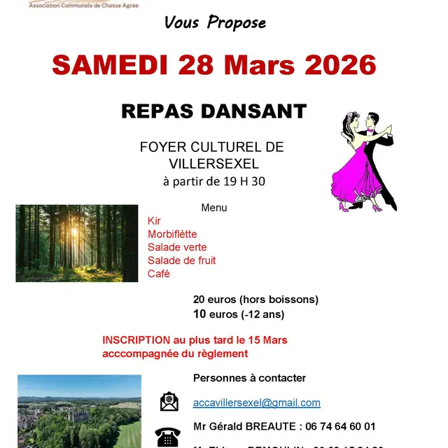 repas ACCA Villersexel 28 mars