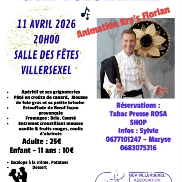 repas gym VILLERSEXEL 11 avril
