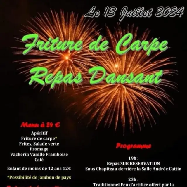 repas dansant feu artifice VILLAFANS 13 juillet