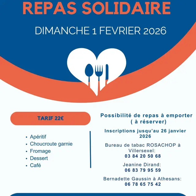 repas solidaire 01 février VILLERSEXEL