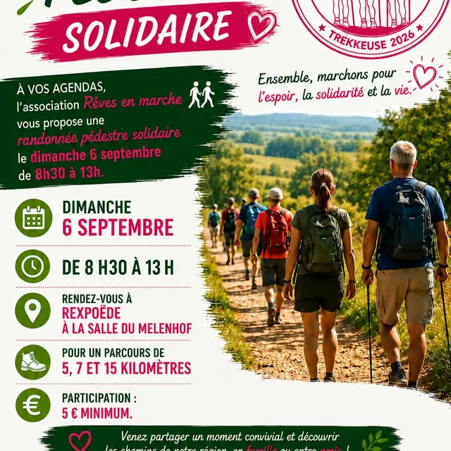 Affiche marche solidaire 6 sept Reves En Marche