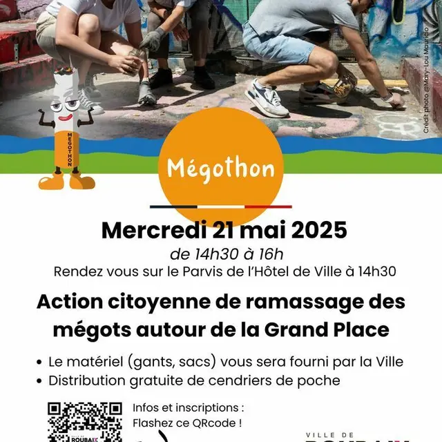 Mégothon Roubaix : action citoyenne de ramassage de mégots_1