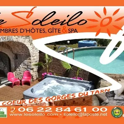 Le Soleilo, chambres d'hôte, gîte, spa 4 épis Mostuejouls Gorges du Tarn