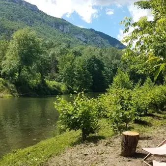 plage privée au bord du Tarn