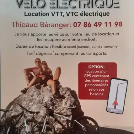 LOCATION DE VELOS ELECTRIQUES ET MUSCULAIRES : tailles S, M, L, XL et enfant.
Livraison sur votre lieu d'habitation.


ORGANISATION DE SORTIES VELOS SUR LA JOURNEE OU SUR PLUSIEURS JOURS