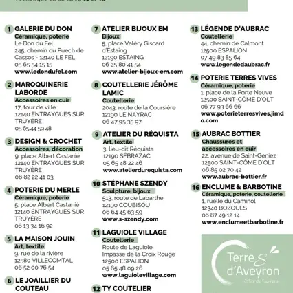 La route des savoir-faire en Terres d'Aveyron