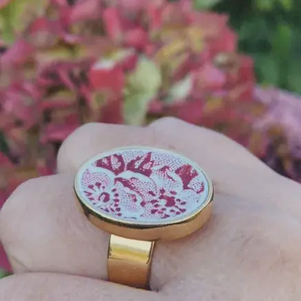 Bague vieille assiette Terre de Fer - La Theiere Ebrechee
