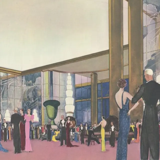 Le grand salon de première classe paquebot Normandie (1935)