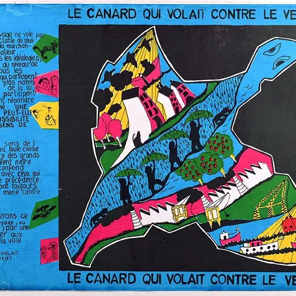 Le canard qui volait contre le vent -  Affiche