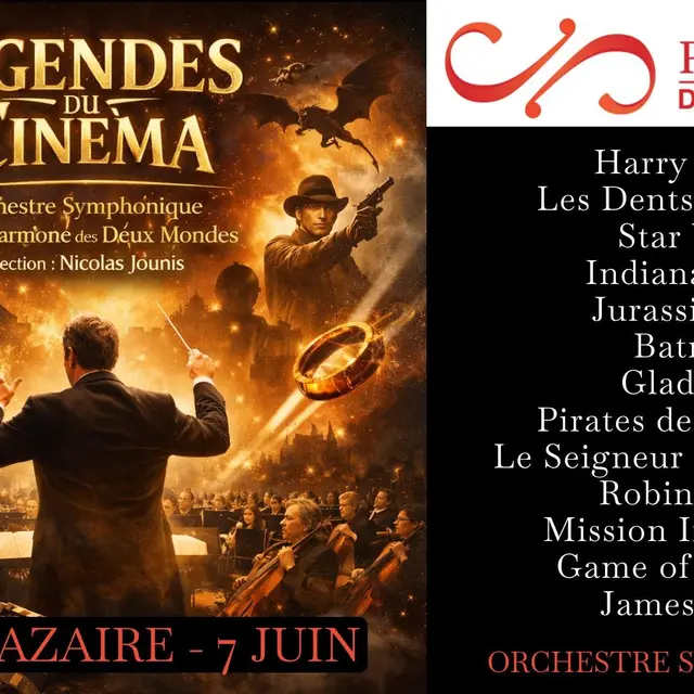 Concert Légendes du Cinéma Philharmonie des 2 Mondes
