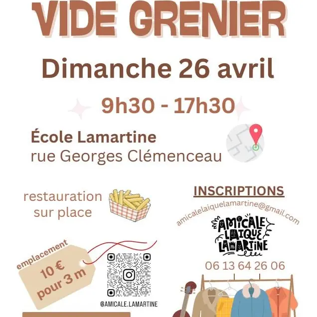 Vide-grenier école Lamartine St-Nazaire 260426