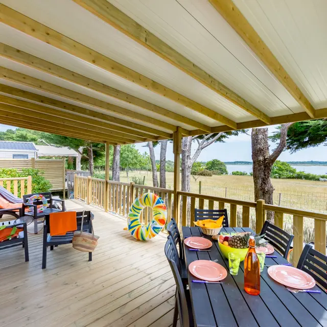 Camping de la Baie - Pen Bé - Assérac - Locatif prémium 3 chambres vue mer