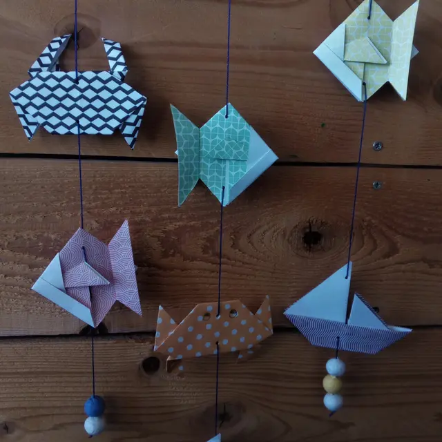 Atelier origami mobile marin - La Turballe