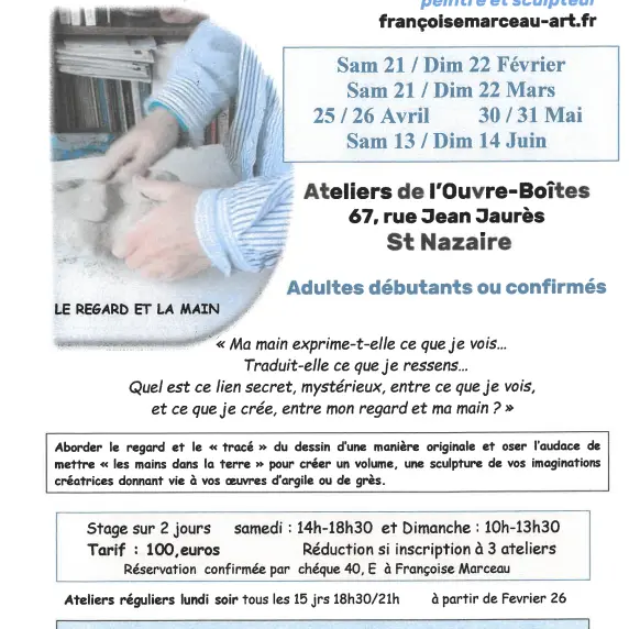 Atelier sculptures 2026 - Saint-Nazaire