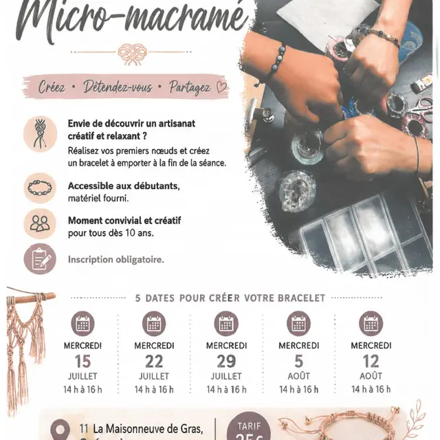 Ateliers - Initiation au micro-macramé - Guérande